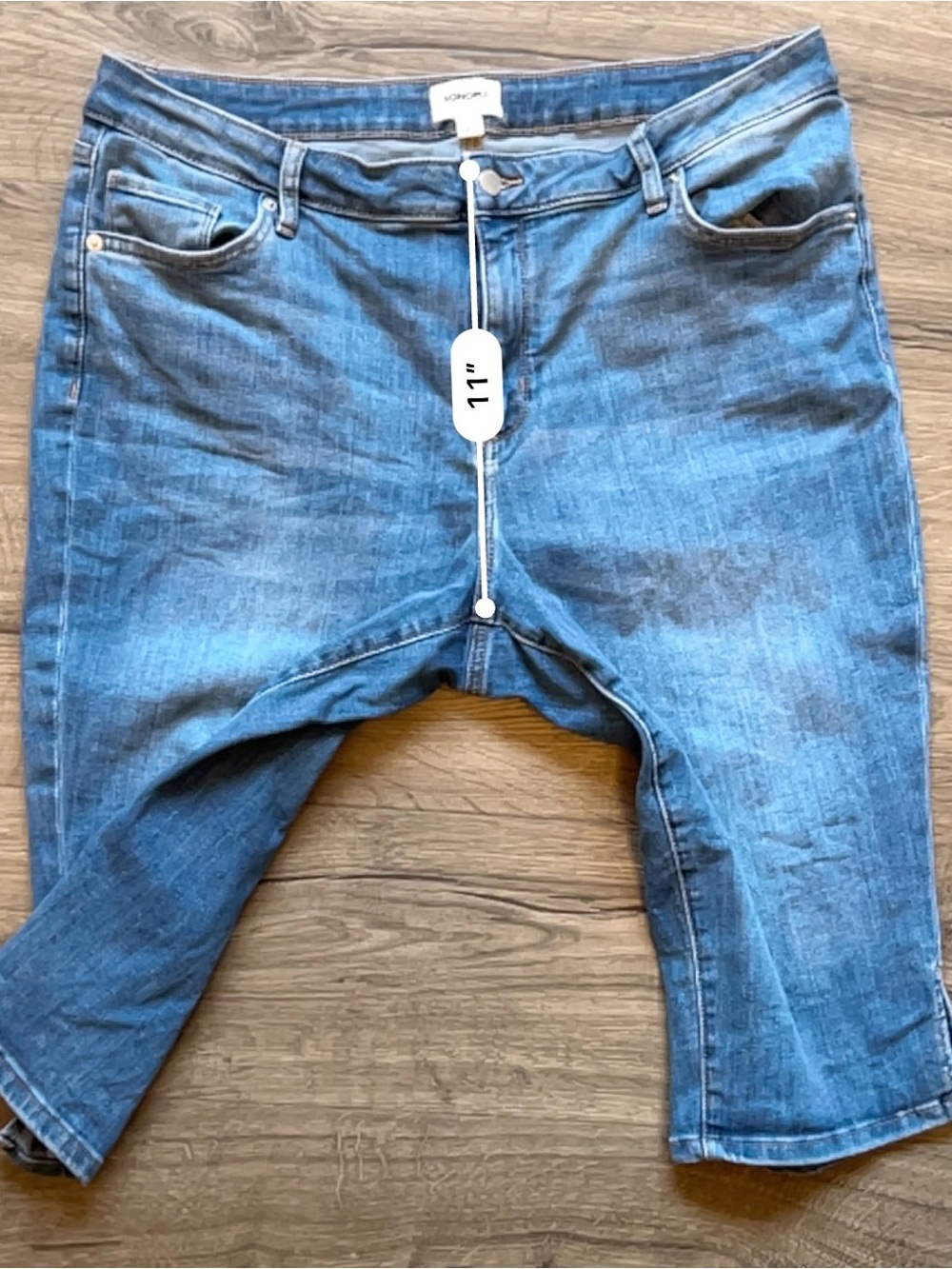 Sonoma Medium Blue Denim Jean Shorts - Classic Five-Pocket - Picture 4 of 7